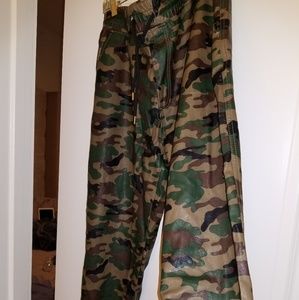 New without tags. Faux leather camouflage joggers